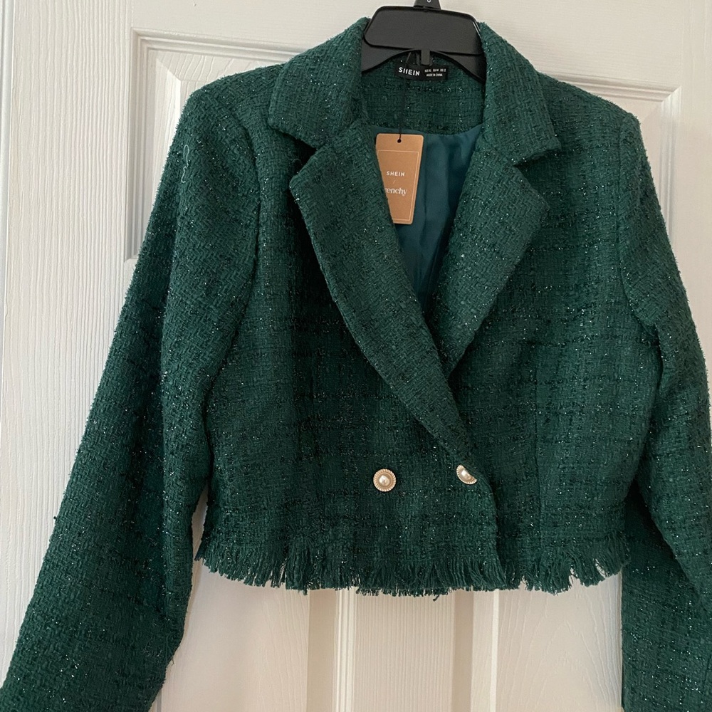Fringe Trim Tweed Blazer (NWT) - Picture 5 of 6